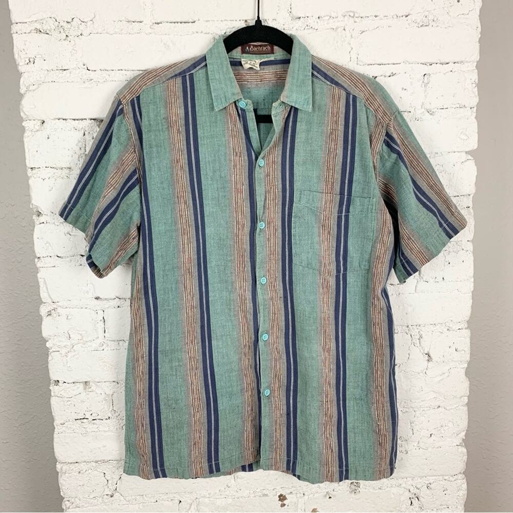 Vintage Bachrach Short Sleeve Button Down Collared Medium